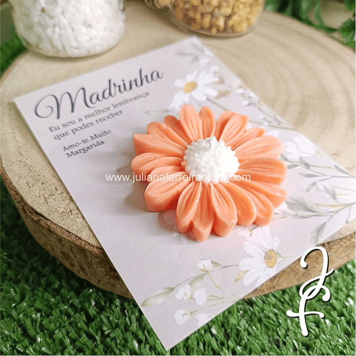 Vela Flor Madrinha Cartão Margaridas 2
