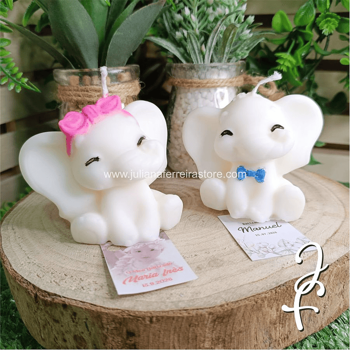 Vela Lembrança Elefante Menina 3