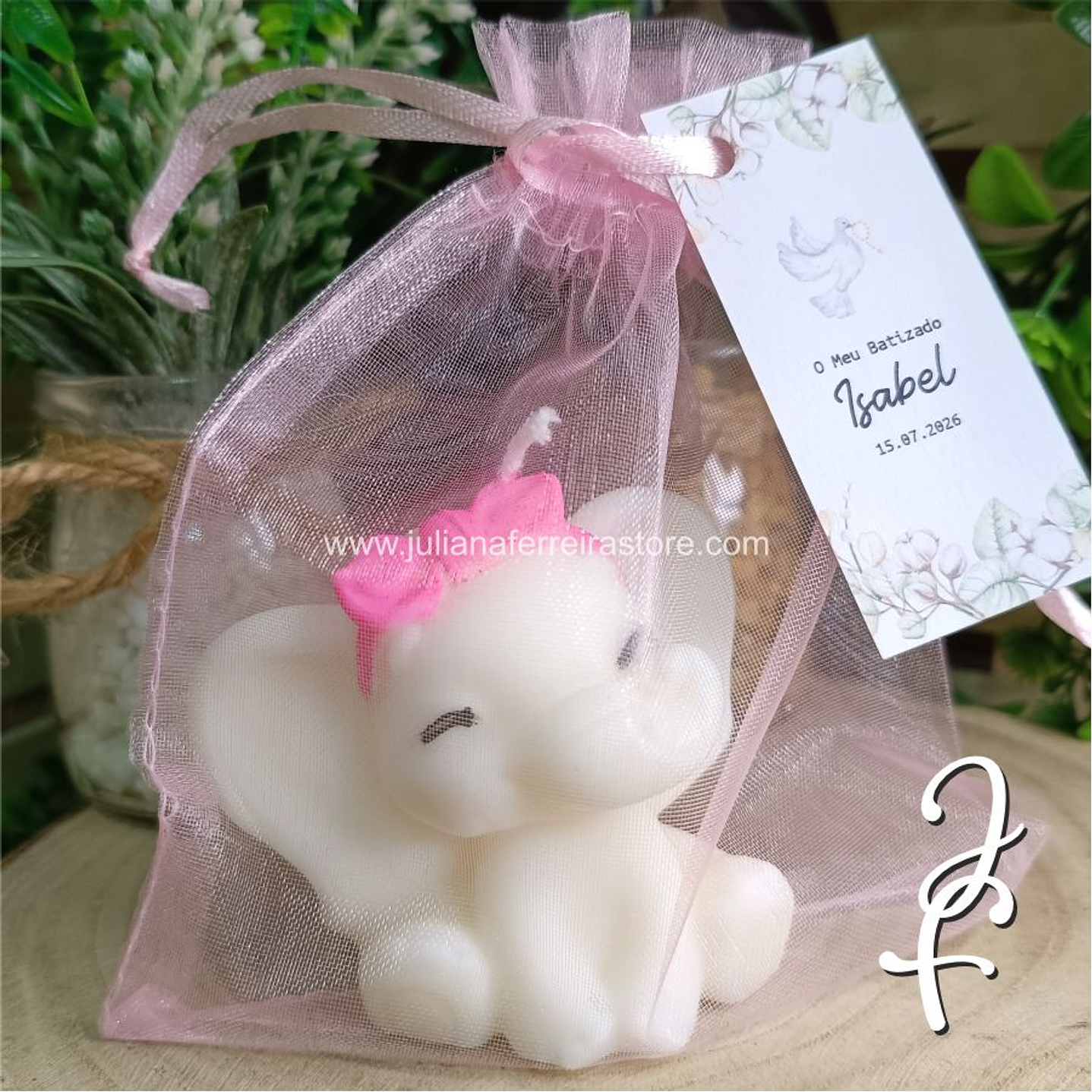 Vela Lembrança Elefante Menina 4