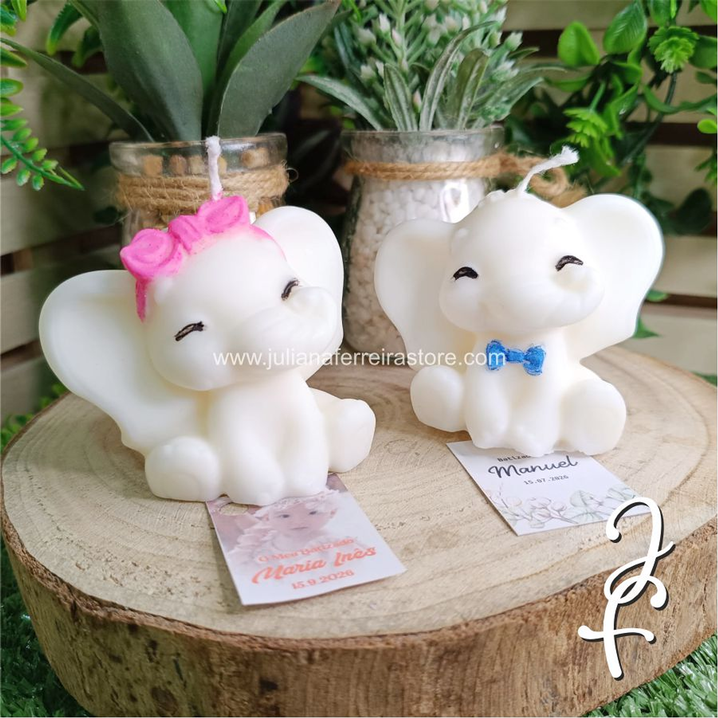 Vela Lembrança Elefante Menino 4