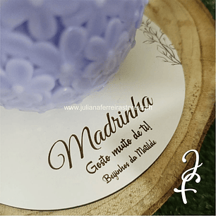 Vela Ovo da Páscoa Florido Base Redonda