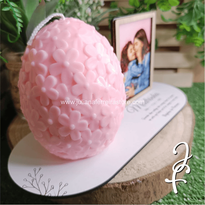 Vela Ovo da Páscoa Florido Fotografia e Base 4