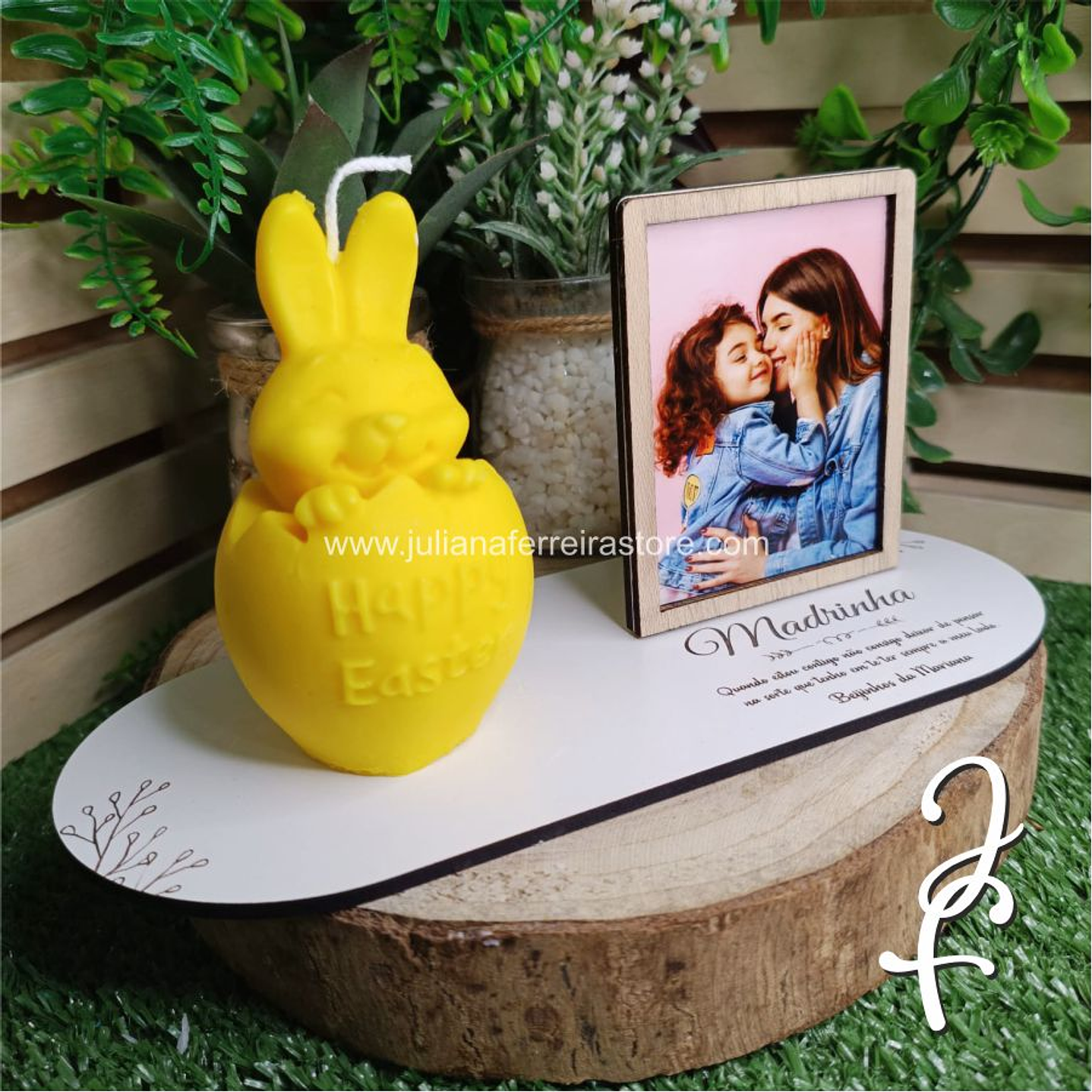 Vela Coelho Ovo da Páscoa Fotografia e Base 1