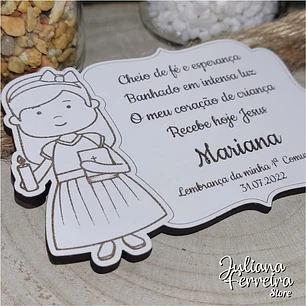 Lembrança Comunhão Menina Vela Bíblia