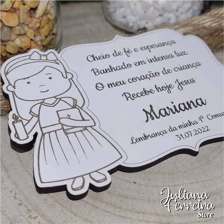 Lembrança Comunhão Menina Vela Bíblia 2