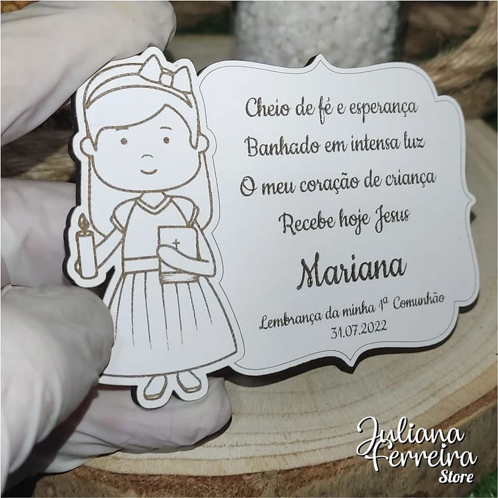 Lembrança Comunhão Menina Vela Bíblia 3