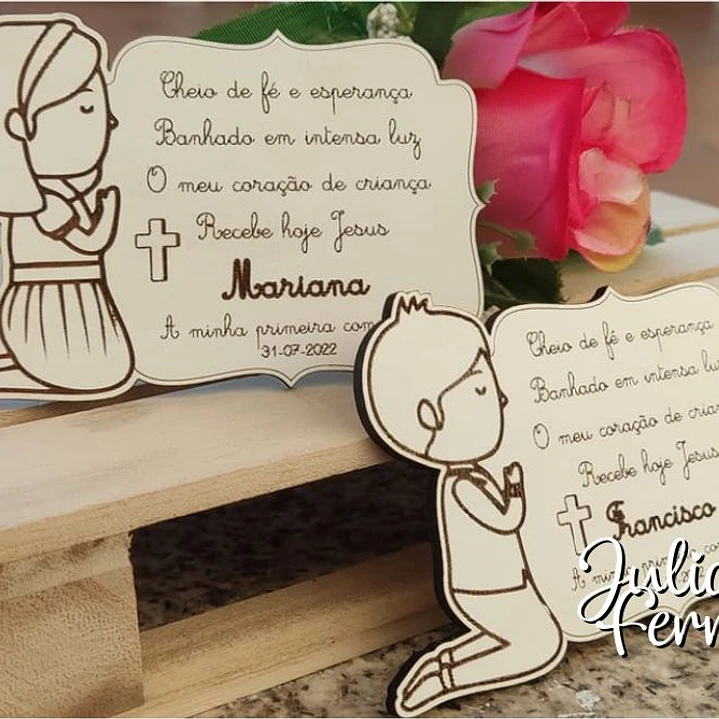 Lembrança Comunhão Menina Rezar 2