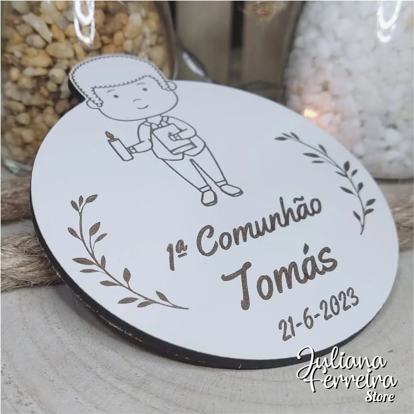 Lembrança Redonda Comunhão Menino 2