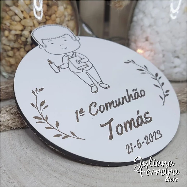 Lembrança Redonda Comunhão Menino 2