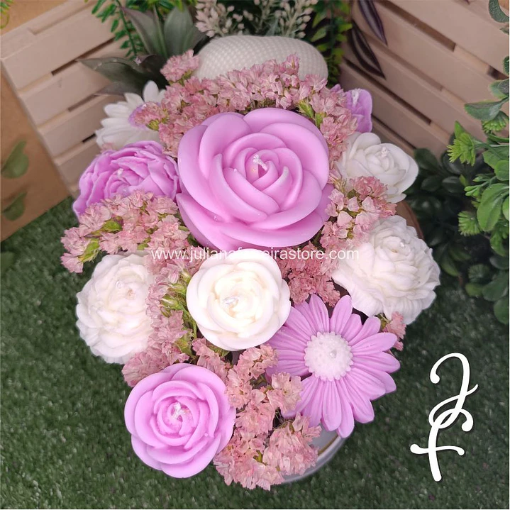 Bouquet Flores Velas Oval 20cm 5