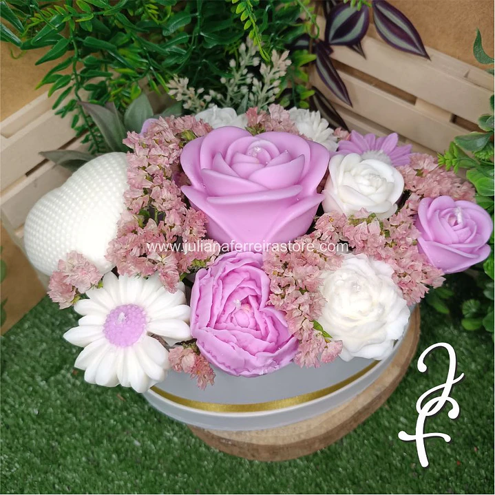 Bouquet Flores Velas Oval 20cm 3