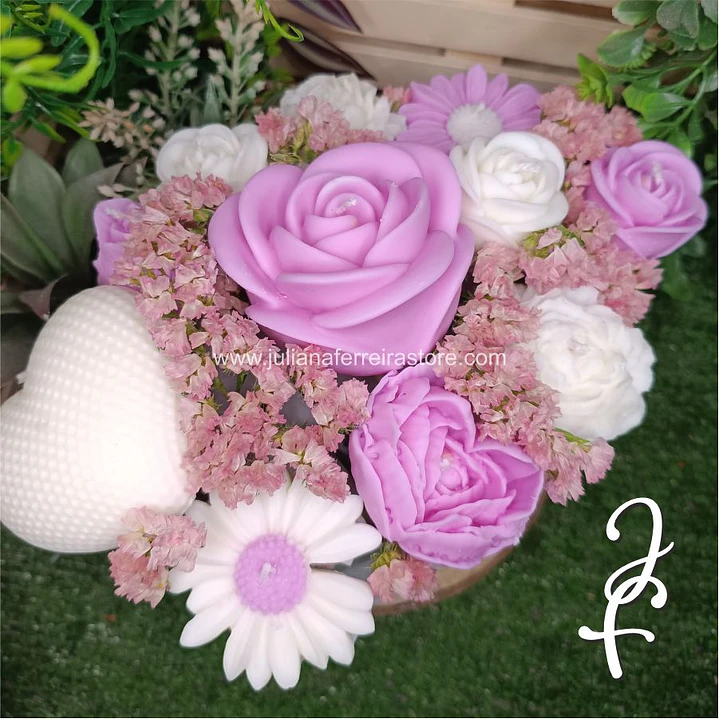 Bouquet Flores Velas Oval 20cm 2