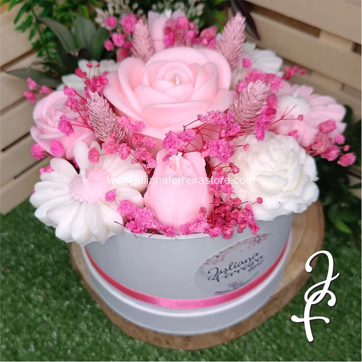 Bouquet Flores Velas Redondo 15cm 1