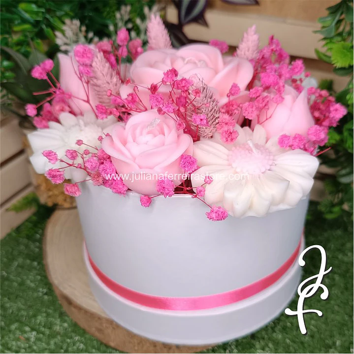 Bouquet Flores Velas Redondo 15cm 3