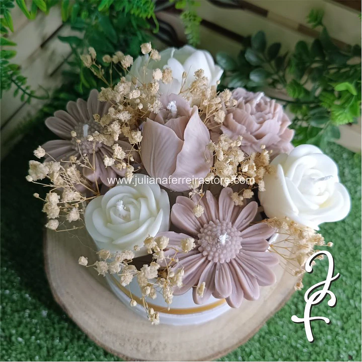 Bouquet Flores Velas Redondo 10cm 5