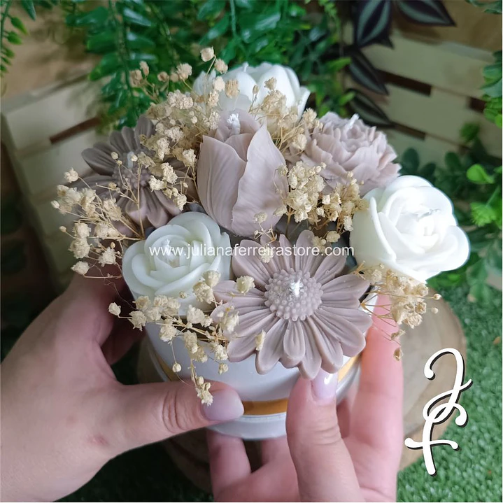 Bouquet Flores Velas Redondo 10cm 2