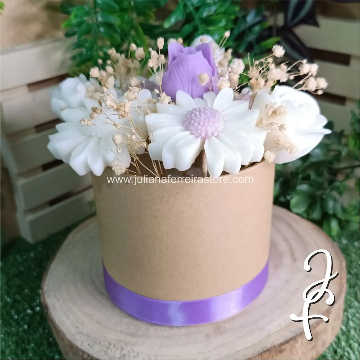 Bouquet Flores Velas Redondo Cartão 10cm 5