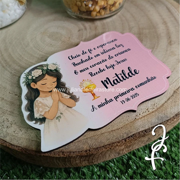 Lembrança Menina Rezar Texto Cores 2