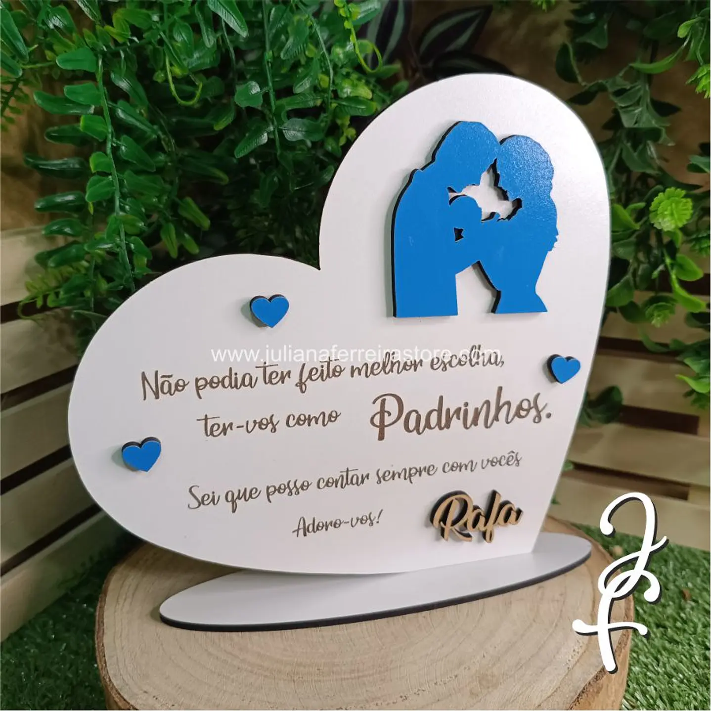 Coração dedicatória Padrinhos 2