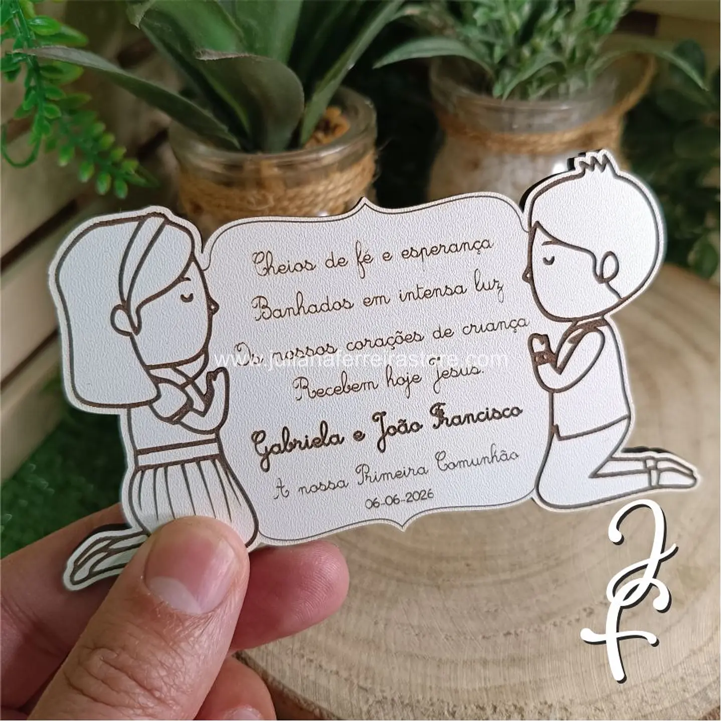 Lembrança Comunhão Gêmeos Rezar 3