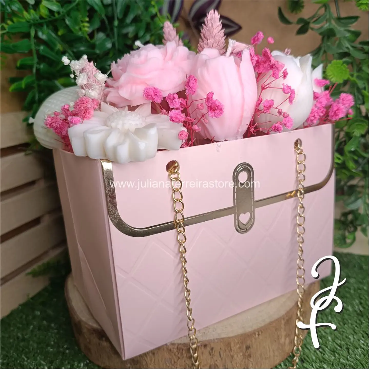 Bouquet Flores Velas Bolsa 1