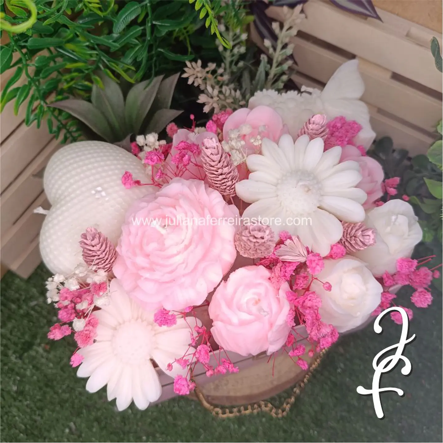 Bouquet Flores Velas Bolsa 2