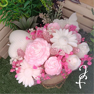 Bouquet Flores Velas Bolsa