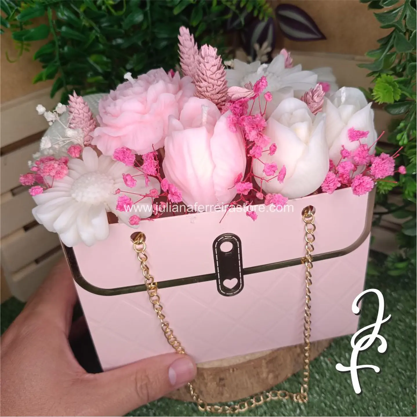 Bouquet Flores Velas Bolsa 5