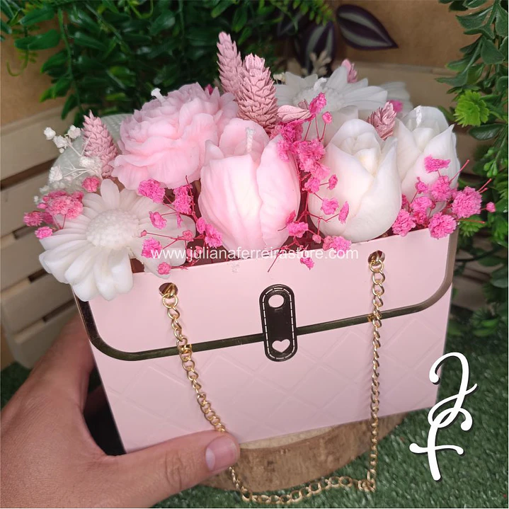 Bouquet Flores Velas Bolsa 5