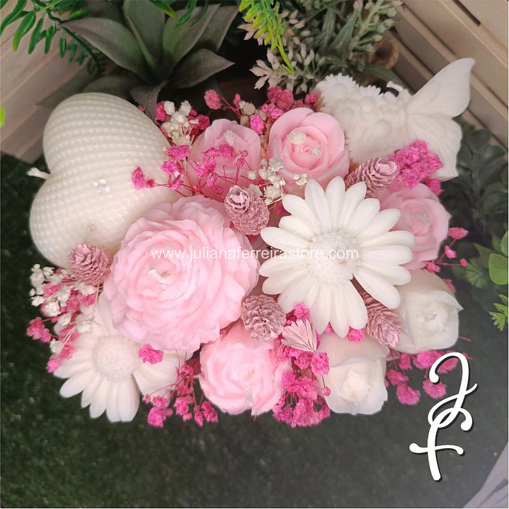 Bouquet Flores Velas Bolsa 8