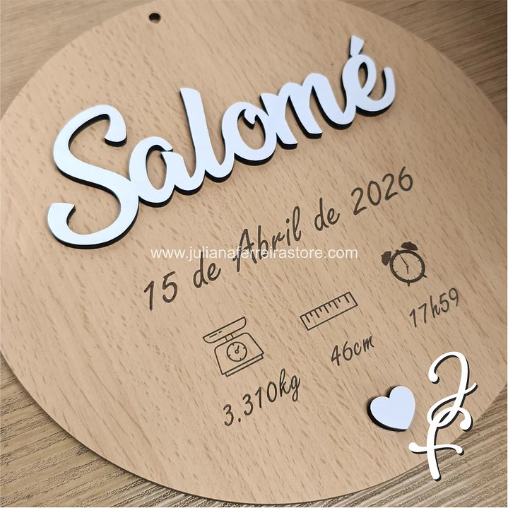 Placa Pendurar Dados Nascimento 3