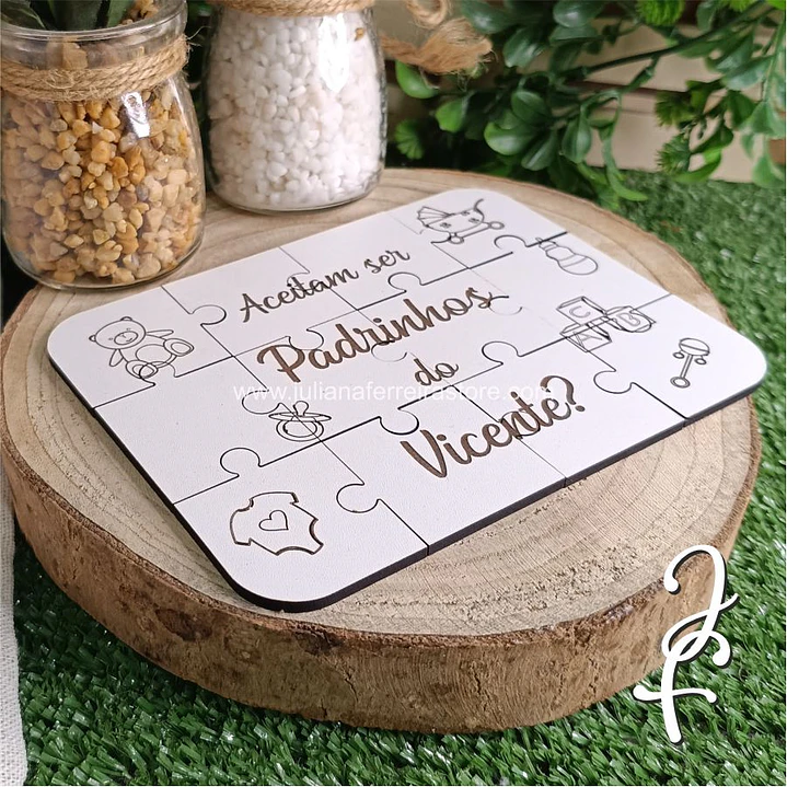 Puzzle convite Padrinhos Batismo 3