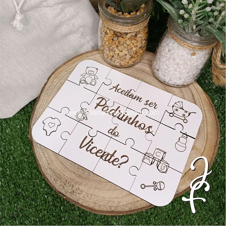 Puzzle convite Padrinhos Batismo 1