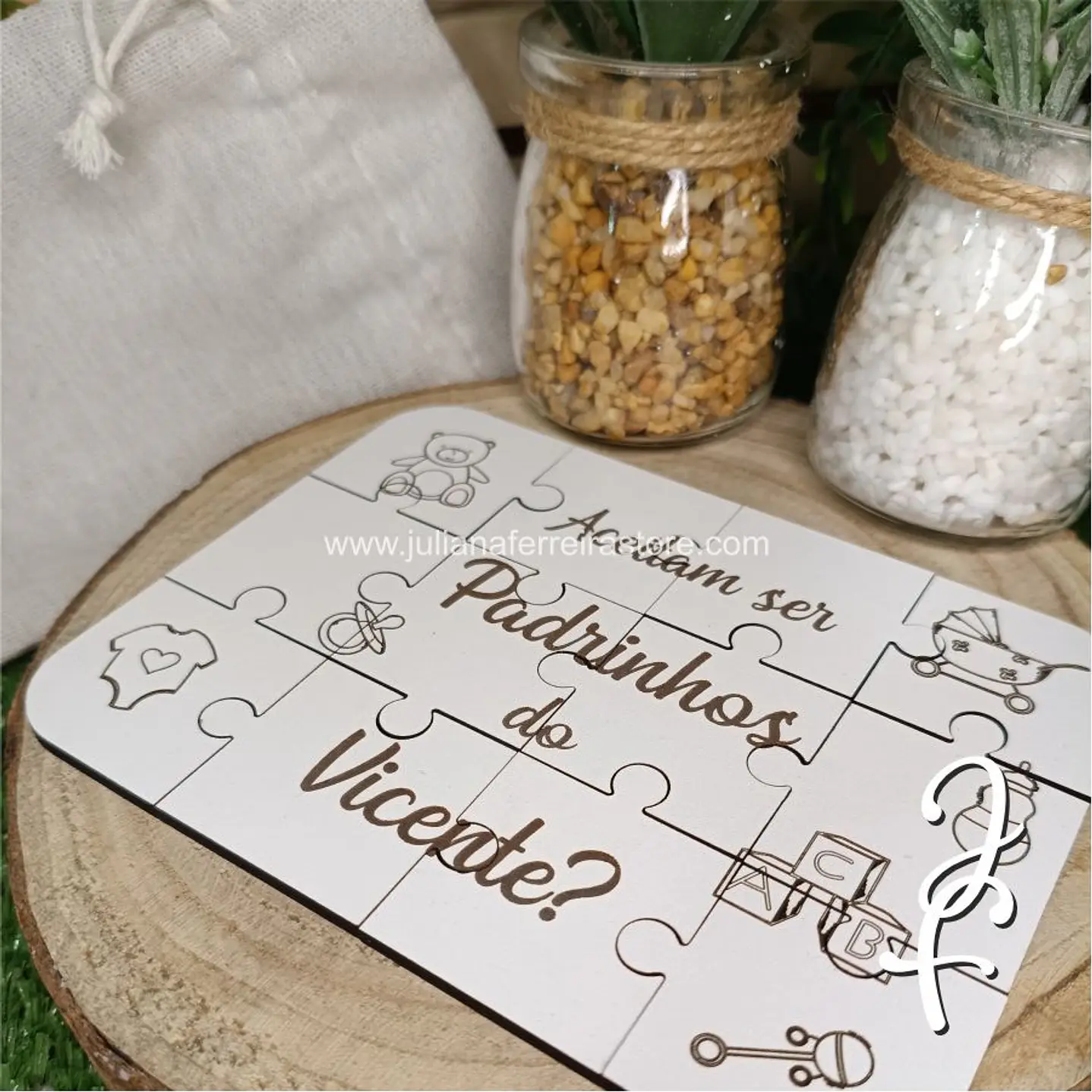 Puzzle convite Padrinhos Batismo 6
