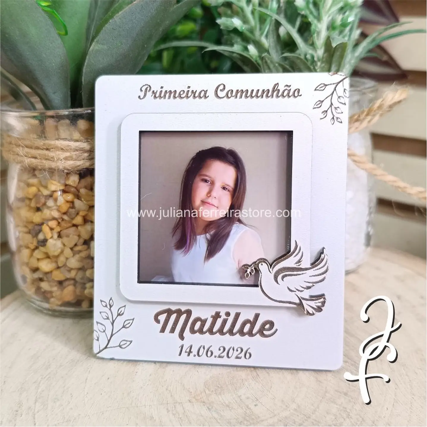 Lembrança Com Fotografia Quadrada Pomba 1