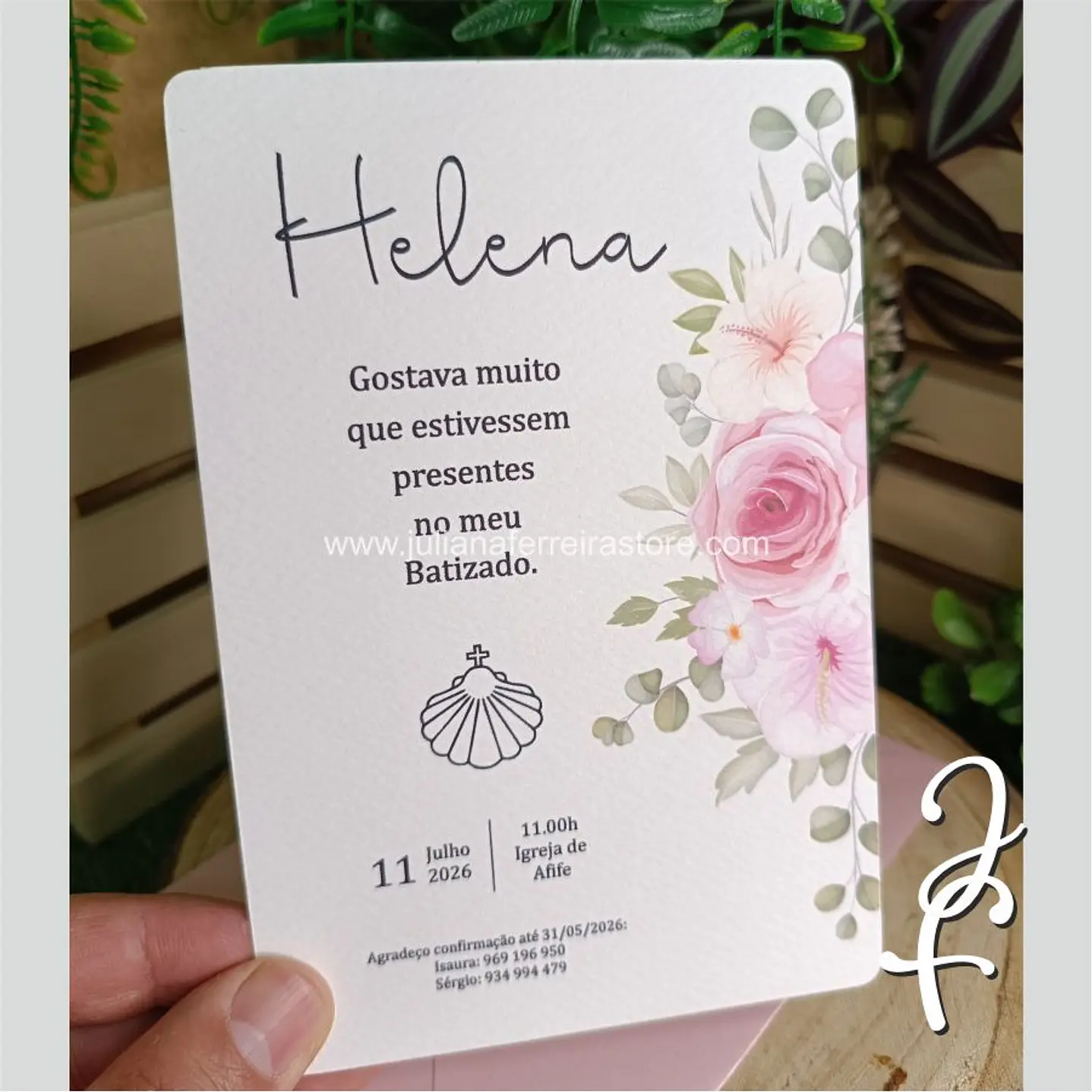 Convite Papel Flor Rosa 4