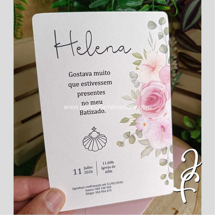 Convite Papel Flor Rosa 4