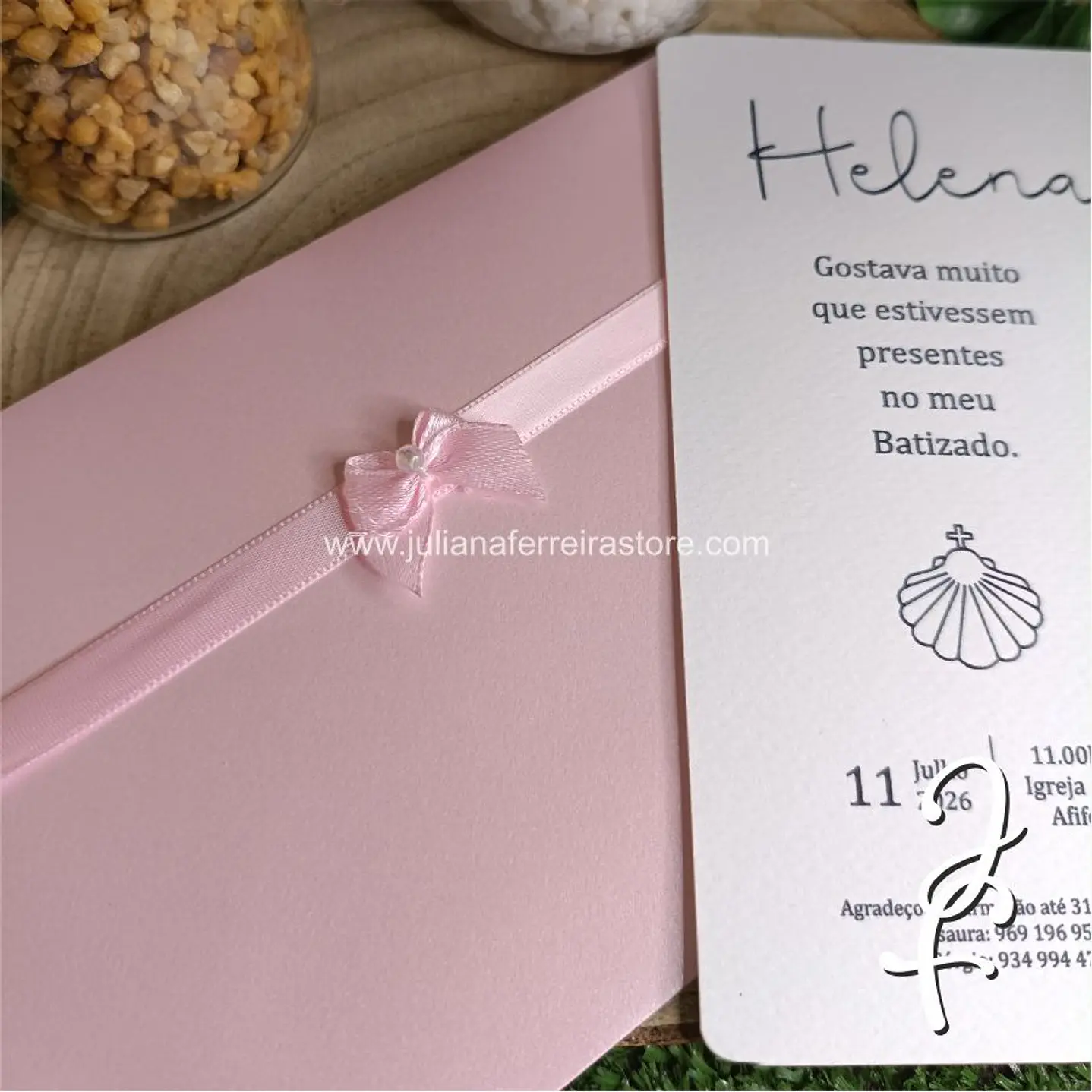 Convite Papel Flor Rosa 3