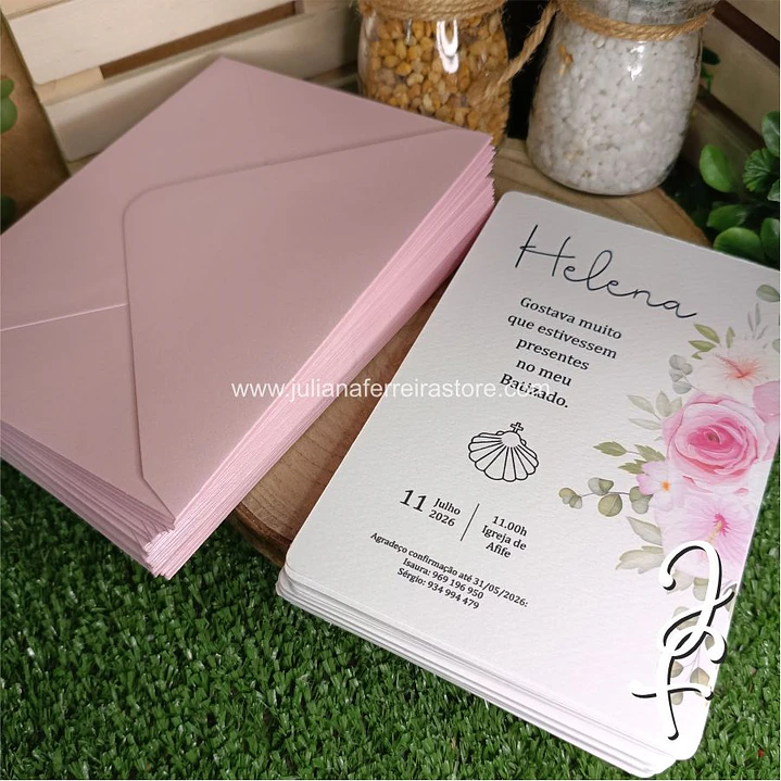 Convite Papel Flor Rosa 7