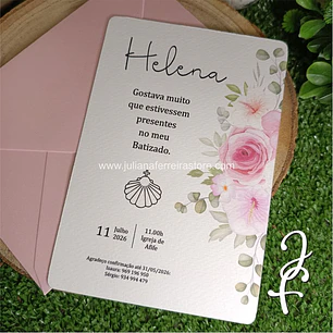 Convite Papel Flor Rosa