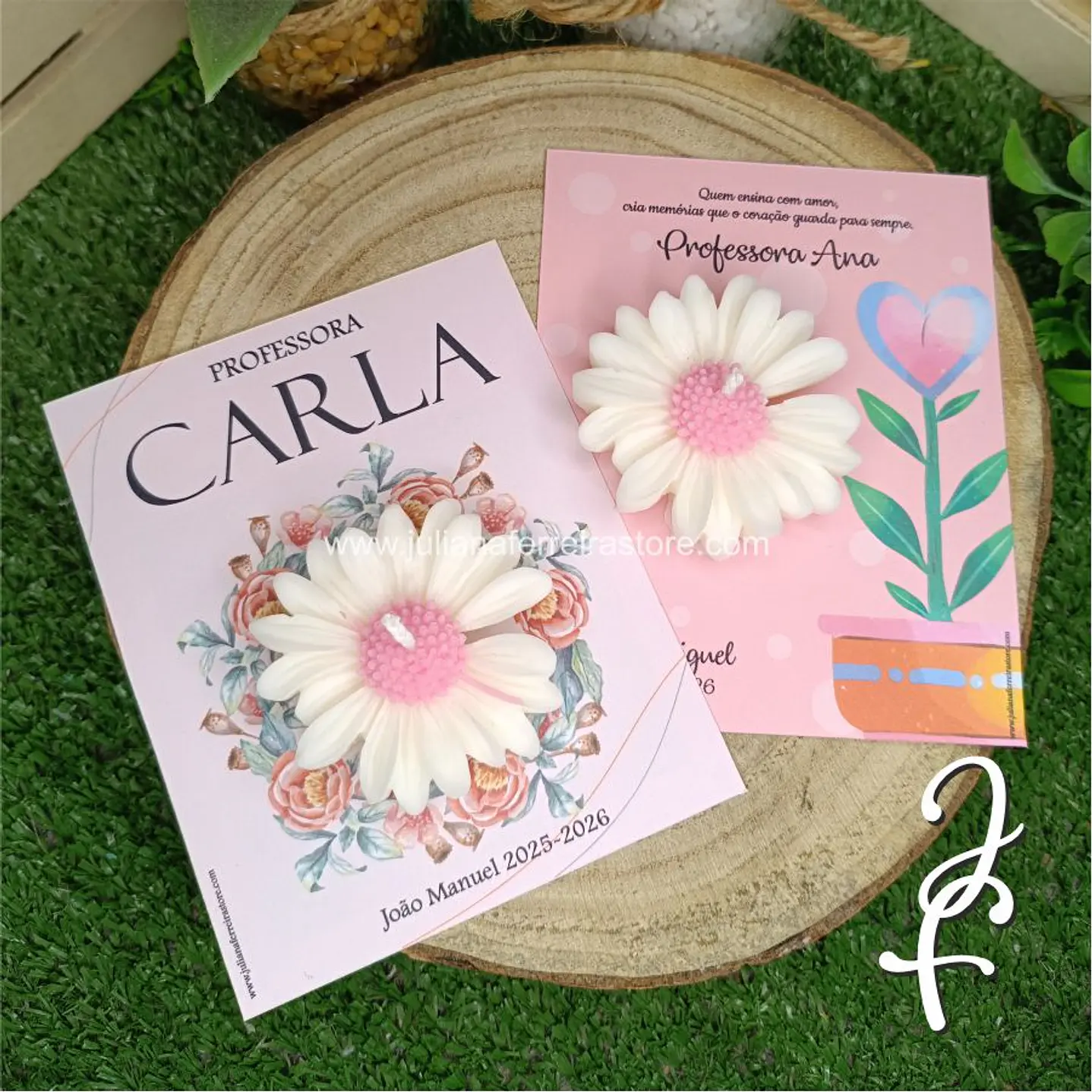 Vela Flor Margarida Finalista Cartão Rosa 4