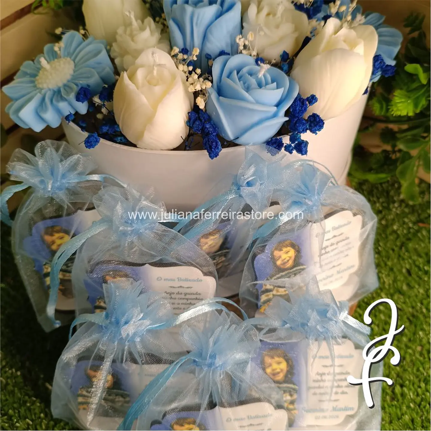 Bouquet Flores Velas Oval 20cm 9