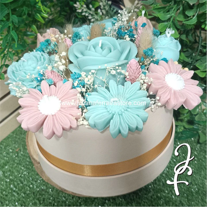Bouquet Flores Velas Redondo 15cm 7