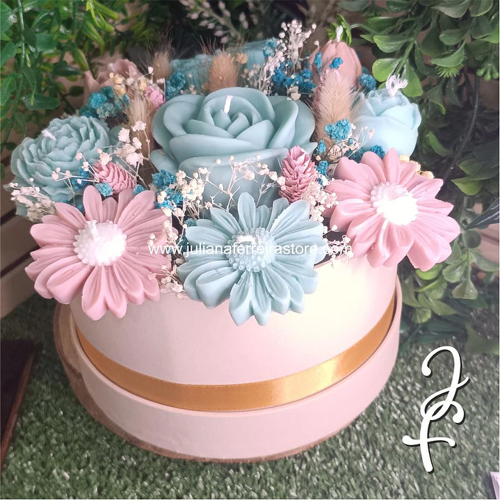 Bouquet Flores Velas Redondo 15cm 11