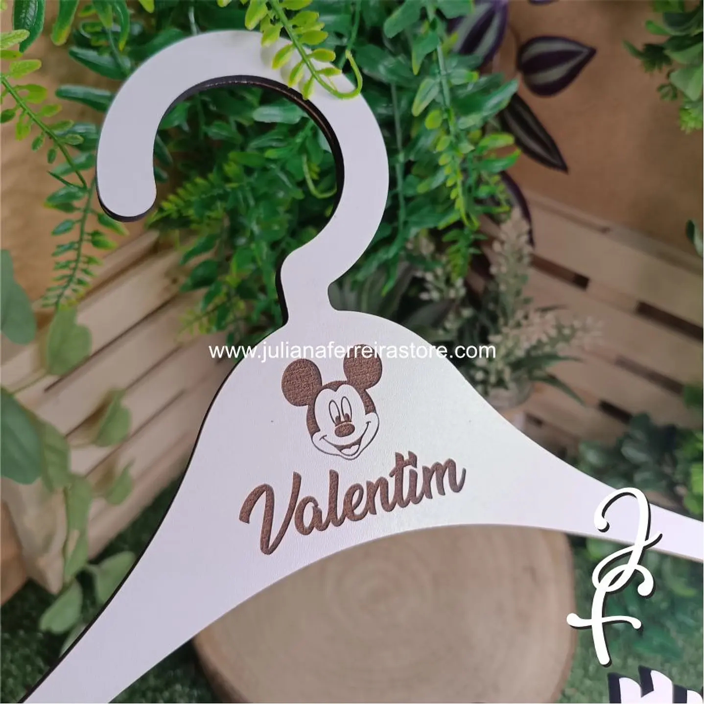 Cabide Batizado Personalizado Mickey ou Minnie 3