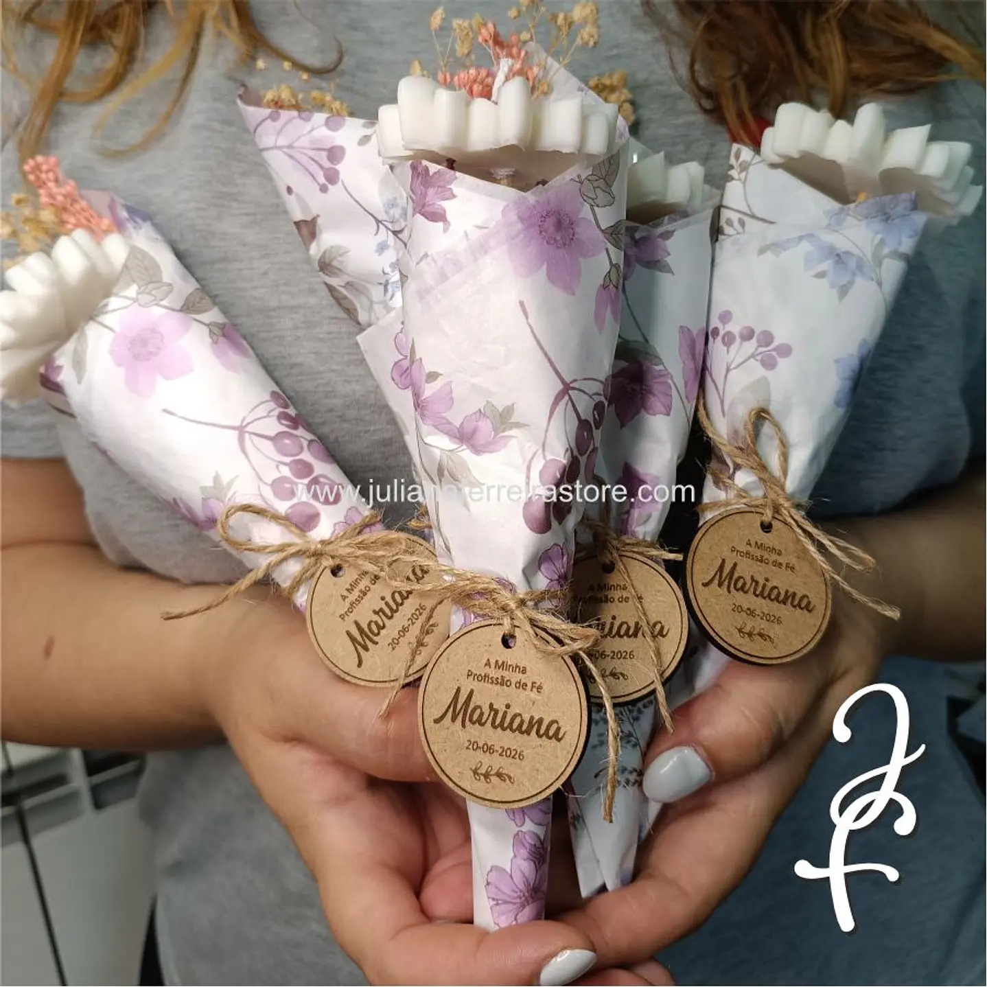 Lembrança Vela Flor Margarida Bouquet Cerimónia 1