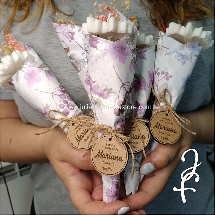 Lembrança Vela Flor Margarida Bouquet Cerimónia 1