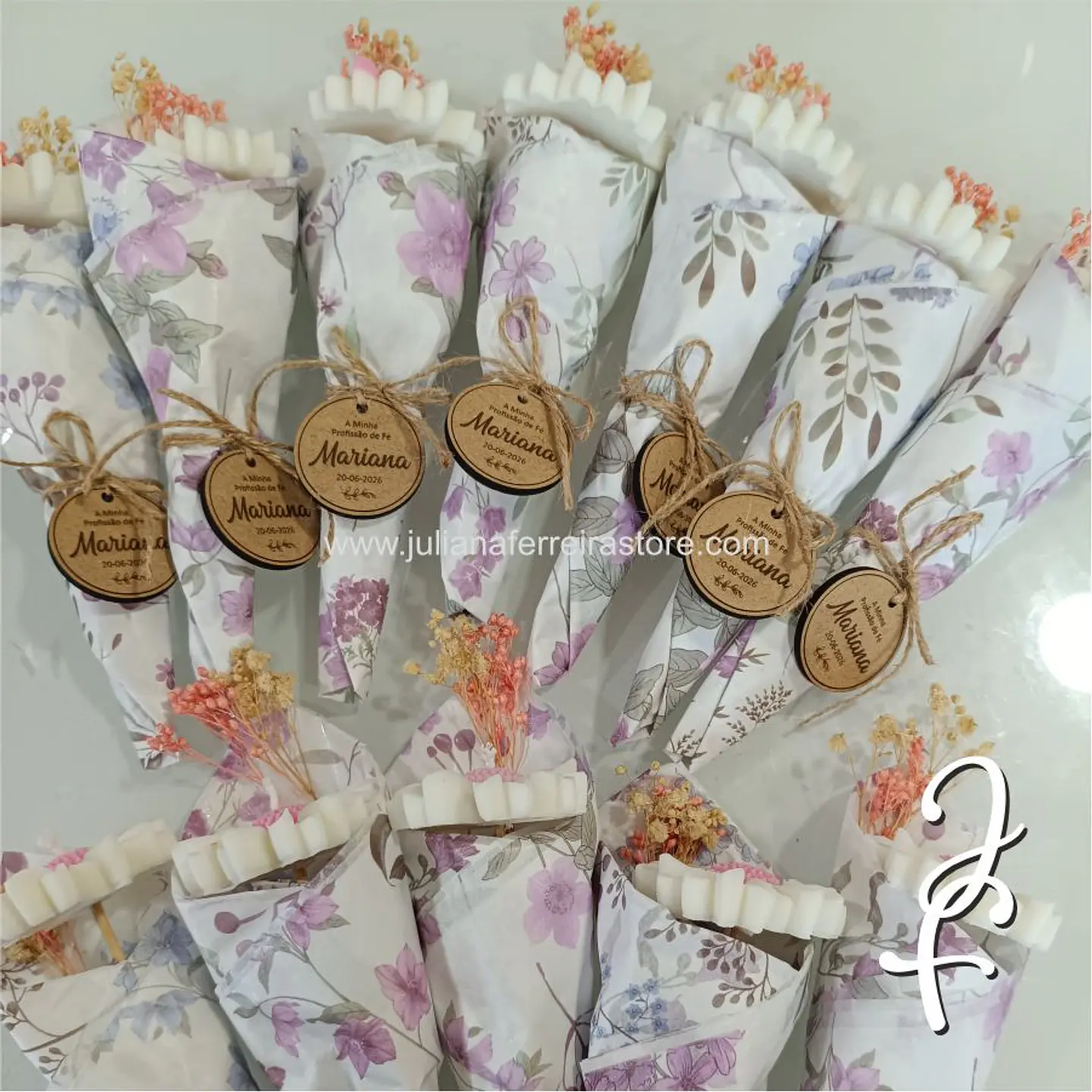 Lembrança Vela Flor Margarida Bouquet Cerimónia 5