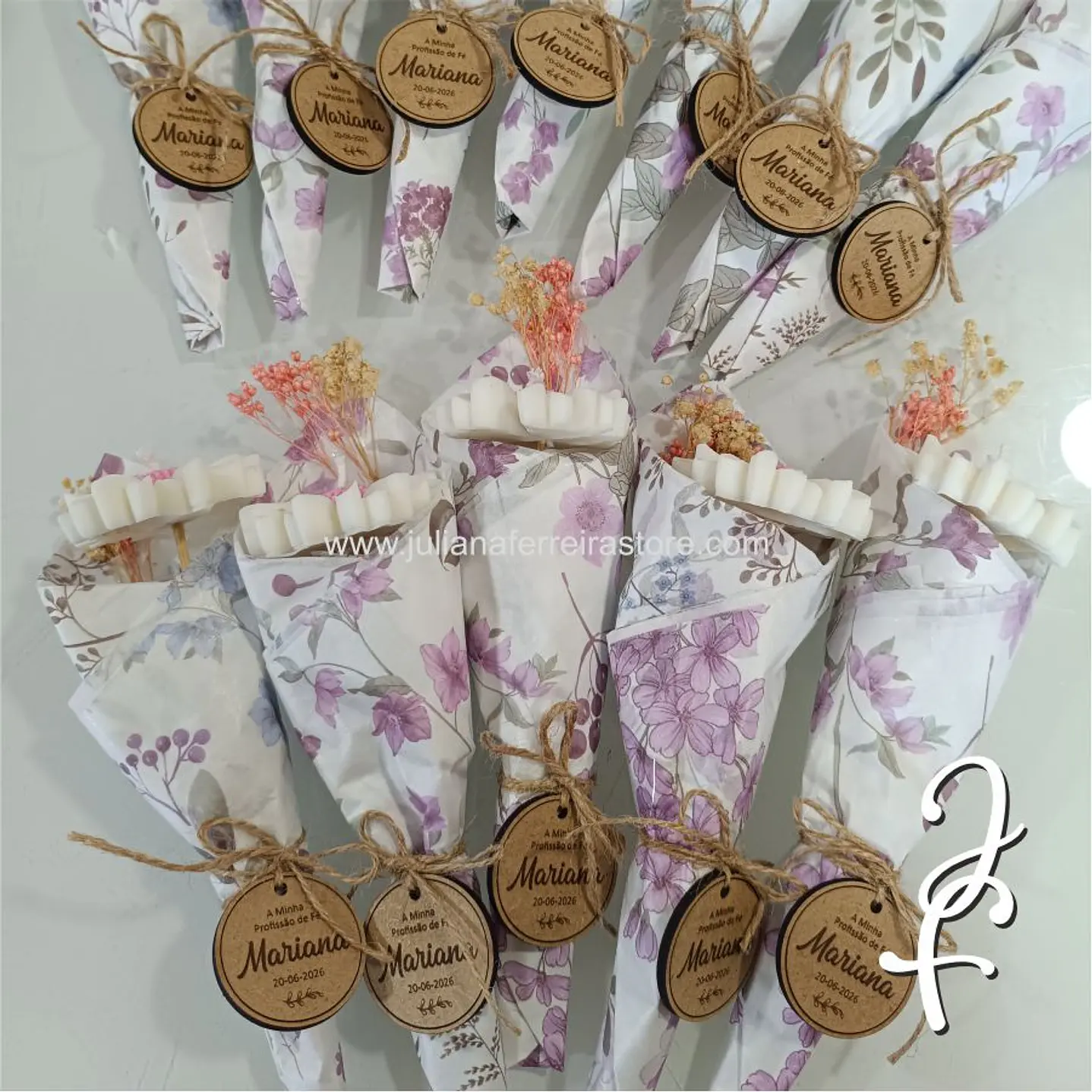 Lembrança Vela Flor Margarida Bouquet Cerimónia 7