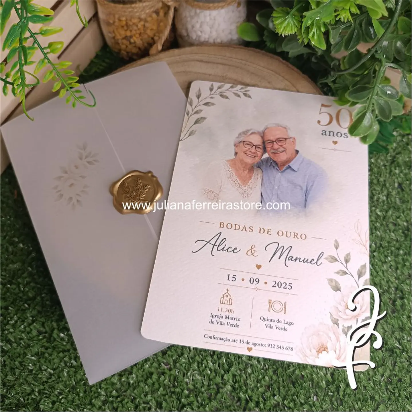 Convite Bodas de Casamento Foto 1